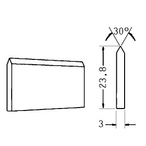 Transversal lisa - 23,8x3mm - Bisel 30º