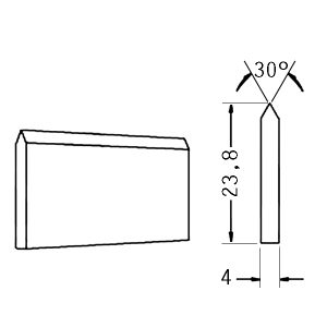 Transversal lisa - 23,8x4mm - Bisel 30º