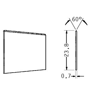 Transversal lisa - 23,8x0,7mm - Bisel 60º
