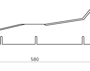 Cuchilla para STORK 580x170/50x3 mm, 3 biseles dobles, 4 ranuras