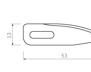 Cuchilla embutidos para TURBO TWIST, 53x13x0,5 mm