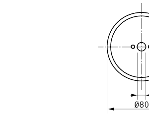 Cuchilla circular 80x10x0,5mm, filo liso, bisel sencillo, 2 orificios