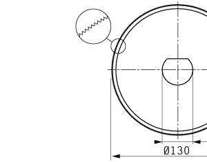 Cuchilla circular, 130x30/26x1,5mm, dentada, doble bisel, filo liso