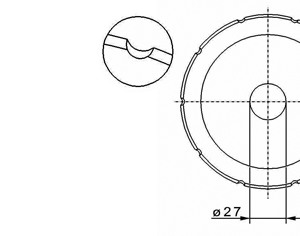 Cuchilla circular, 130x27x2mm, doble bisel, filo liso, 10 ranuras