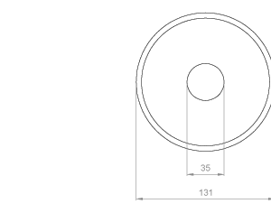 Cuchilla circular, 131x35x1,5mm, doble bisel, filo liso