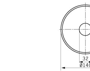 Cuchilla circular, 140x32x1,5mm, filo liso, doble bisel, electropulido