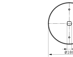 Sierra circular para EFA, diámetro180mm, eje cuadrado 17mm, espesor 1mm, 90 dientes