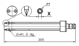 FOM L305 D4 punta doble de tres filos