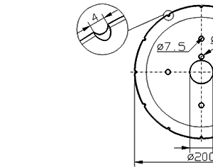 Cuchilla circular para VMK 200x35x2mm, 12 ranuras, 5 agujeros Nº. 3-2796