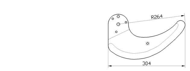 Cuchilla chuletera para NAGEMA/MHS 3 BZ, radio 264mm, ancho 304mm, No. 1380:000 000:265