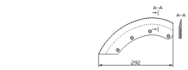 Cuchilla chuletera para TREIF, ATR 31, ancho 292mm, como 47831