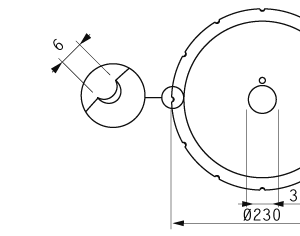 Cuchilla circular para ARENCO/VMK, 230x35x3mm, bisel sencillo, 12 ranuras, un agujero, como Nº.3-3699