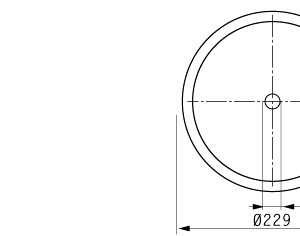 Cuchilla circular para PISCES 229x19H7x2,3mm, filo liso, bisel sencillo, con relieve, tratamiento electropulida