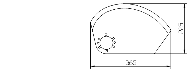 Cuchilla chuletera para TREIF Lion Bison, ATR 55, 365x225mm, No. 86261