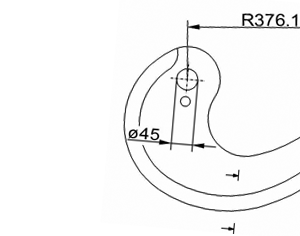 C.Chuletera para CRM NEXUS 245/220, radio: 376,13mm, espesor: 5mm, liso