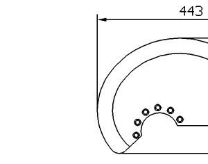 Cuchilla chuletera para TREIF MUSTANG 120, ATR 03, 443x273mm, No. 50933