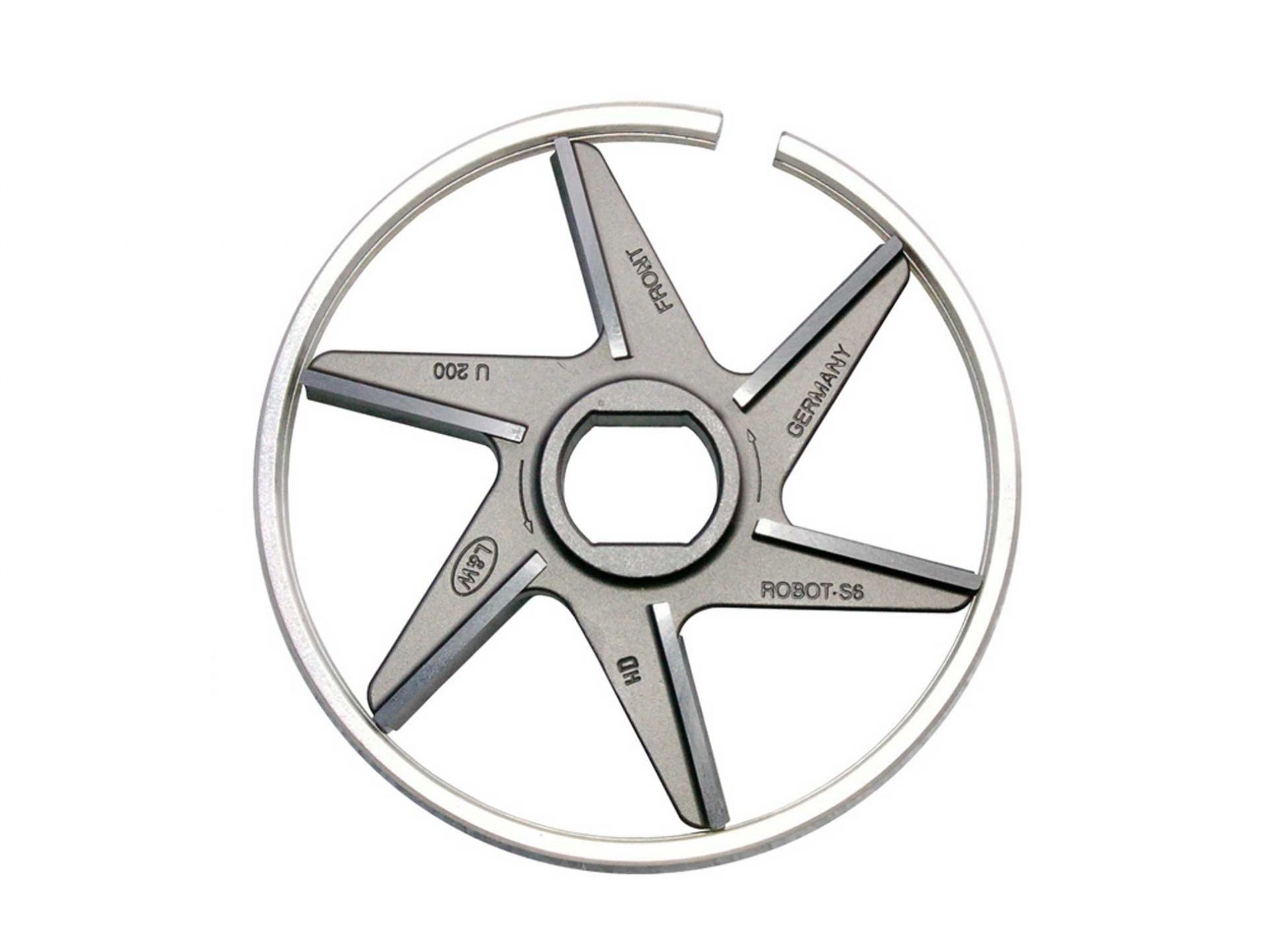 Cuchilla picadora con anillo para Sistema UNGER. Tipo G 160 Robot-S6 HD INOX. 6 palas. Eje 32x23mm