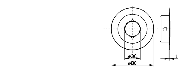 Cuchilla circular con buje para TIROMAT, 80x30x1mm, filo liso, doble bisel, Nº.700B105