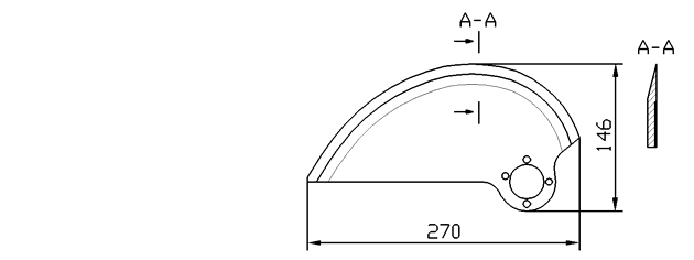 Cuchilla chuletera para TREIF FELIX 100S-CE, 270x146mm, Nº 83529
