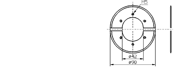 Cuchilla circular para MULTIVAC, 90x42x2mm, filo liso, doble bisel, dividida, 2x3 roscas M5, Nº.79915200941