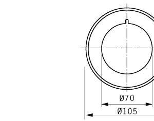 Cuchilla circular superior para MULTIVAC, 105x70x1.2mm, filo liso, doble bisel