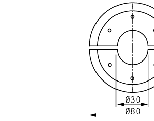Cuchilla circular para TIROMAT/ULMA, 80x30x2mm, filo liso, bisel doble, dividida, 6 agujeros M5