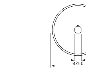 Cuchilla circular 250x35/32x2,5mm, filo liso, doble bisel, 1 agujero, material 1.4112 (AISI 440)