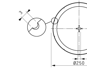 Cuchilla circular 250x14x3mm, bisel sencillo 1mm, filo liso con 10 ranuras, 4 agujeros de ajuste, como 7459143