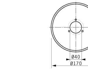 Cuchilla circular para ULMA, 170x40x2mm, filo liso, doble bisel 10 mm, 3 agujeros