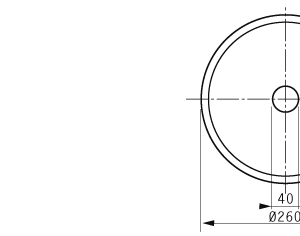 Cuchilla circular 260x40x3mm, bisel sencillo + contrabisel, material AISI 440