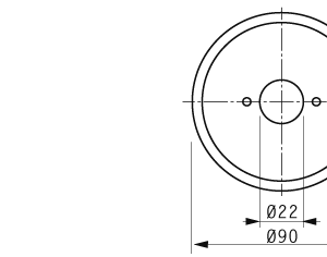 Cuchilla circular para VUOTOMAC, 90x22x1mm , filo liso, bisel doble, 2 agujeros Ø4mm