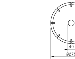 Cuchilla circular 275x40x3mm, filo liso con 8 ranuras, doble bisel,