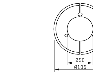 Cuchilla circular, 105x50x1mm, filo liso, doble bisel , dividida, 3 roscas
