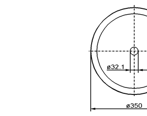 Cuchilla circular 350x32,1x3mm, filo liso, bisel sencillo