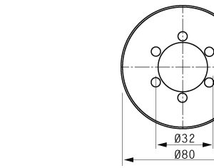 Cuchilla circular para TIROMAT, 80x32x1mm, doble bisel, seis agujeros Ø6mm