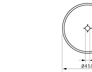 Cuchilla circular 450x40x5mm, filo liso, bisel sencillo, 4 agujeros, cromado duro, acero al carbono