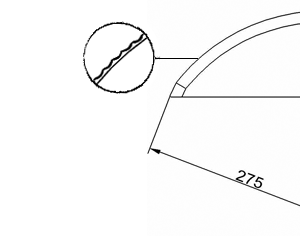 Cuchilla chuletera para BERKEL, radio 275mm, espesor 5,4mm, microdentada