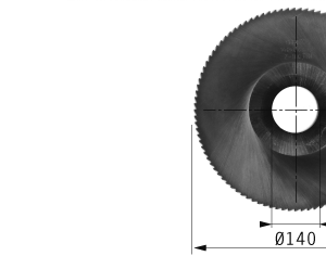 Cuchilla circular 140X32X0,63mm, 100 dientes, dureza 60 HRc