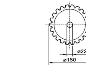 Cuchilla circular para BAADER, 160x22x3mm, bisel sencillo, 22 ranuras, Nº.94010135