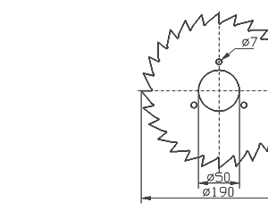Cuchilla circular para BAADER Kronborg FBK, 190x50x1mm, 28 dientes, derecha