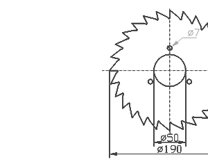 Cuchilla circular para BAADER Kronborg FBK, 190x50x1mm, 28 dientes, izquierda