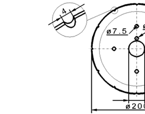 Cuchilla circular para VMK 200x35x4 mm, 12 ranuras, doble bisel, Nº.3-6845-2