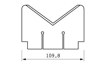 Cuchilla compatible con TVM MAREL, 109,8x79x0,8mm, 2 agujeros, doble bisel forma V , como Nº 37708010403682