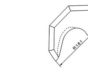 Cuchilla cutter para KILIA, forma S, 50L, radio 181mm, 4 cortes con nariz