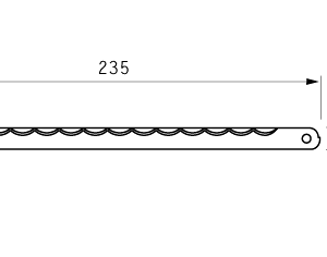 Cuchilla cortar dados para RÜHLE, 235x12,5x1mm, filo ondulado
