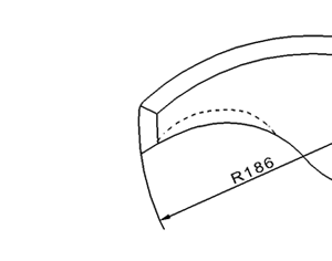 Cuchilla cutter para SEYDELMANN, 60L, radio 186mm, eje 73,5x46,4mm