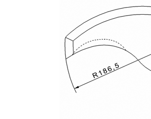 Cuchilla cutter para SEYDELMANN, 60L, radio 186,5mm, eje 55x46,2mm