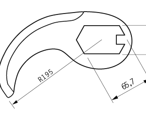 Cuchilla cutter para KILIA, forma S, 65L, radio 195mm