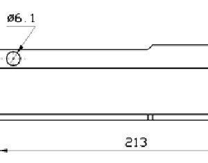 Cuchilla grapadora para POLYCLIP PCDR 07040, medidas 213x24,5x2mm, 1 agujero, Nº.22715