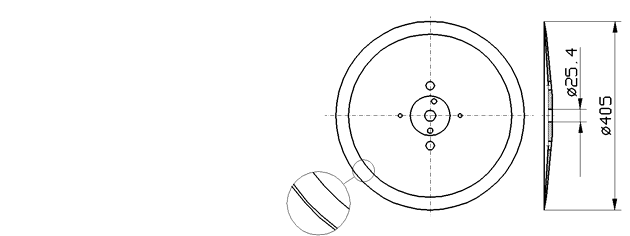 Cuchilla loncheadora para DIXIE 07, Ø405mm, cromada